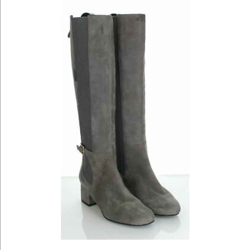 Cole Haan Avani Suede Tall Winter Stretch Boot Gray NEW w/o Box Size 7 Full Zip
